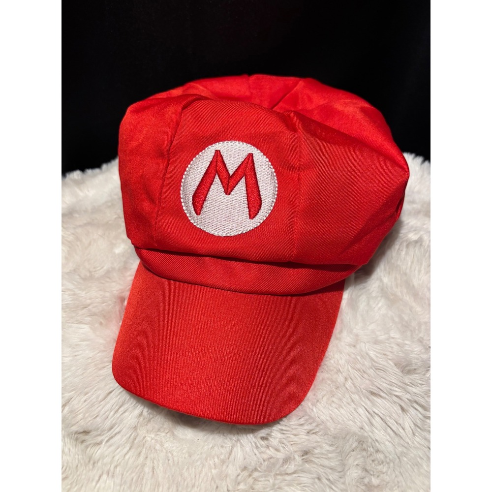Super Mario Wario Cosplay Hat Red Newsboy Cap Embroidered Logo One Size